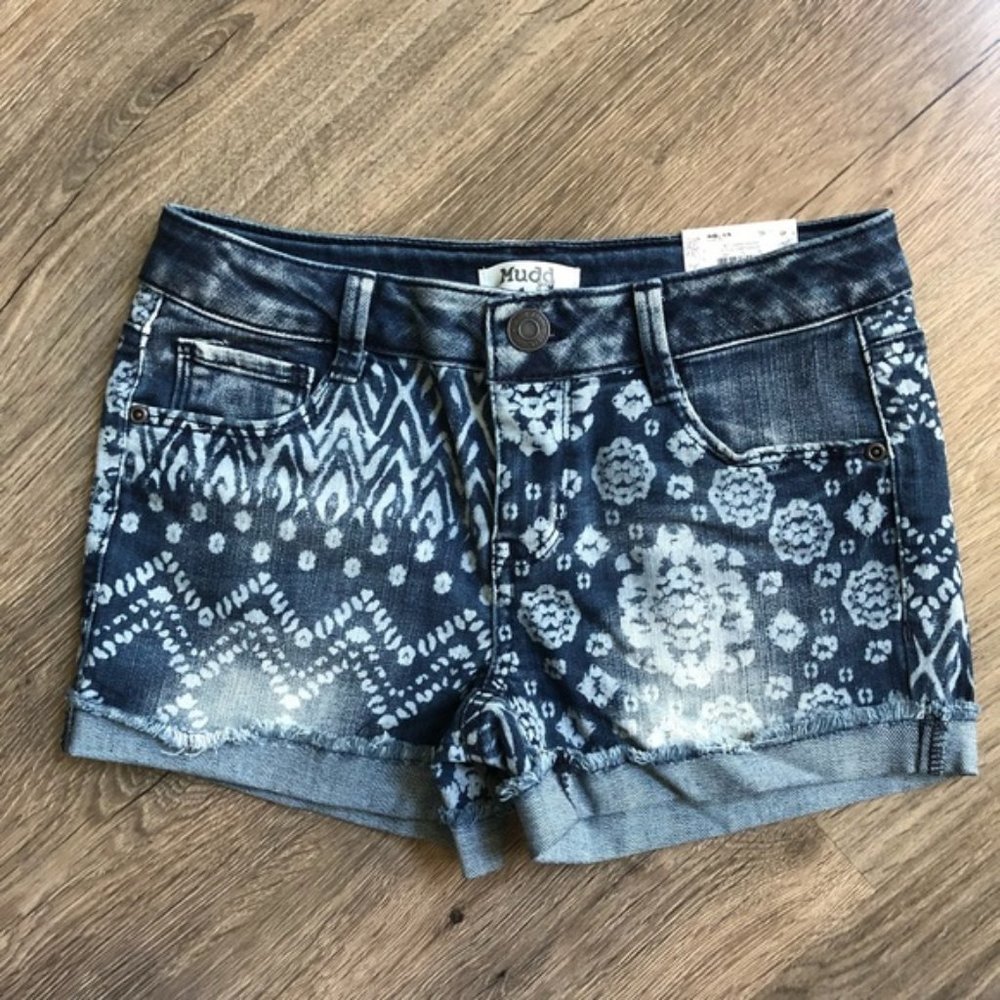 Mudd Girls Mid Rise Denim Shorts